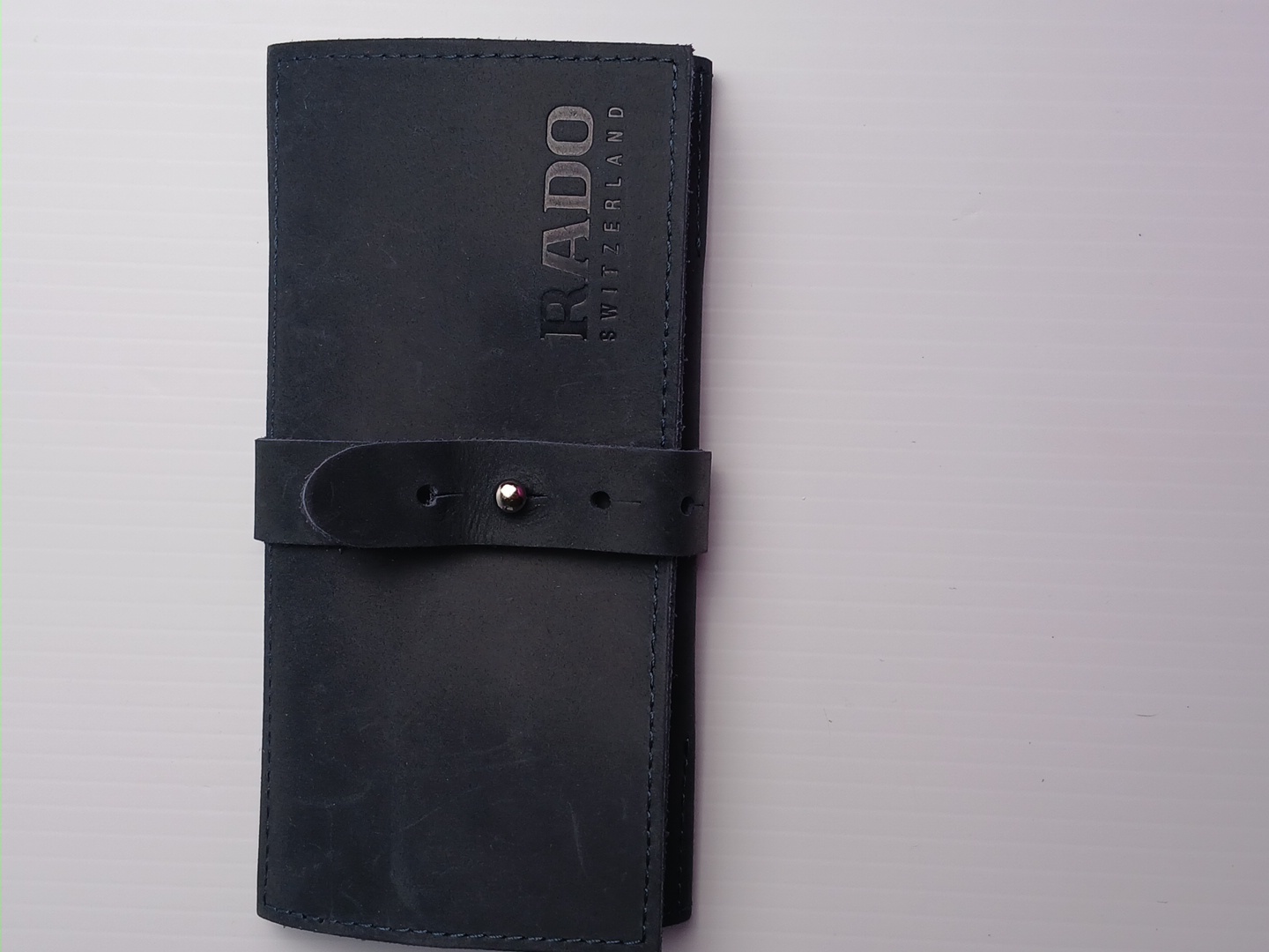 Rado Switzerland Black Leather Watch Roll Travel Organizer Pouch Case